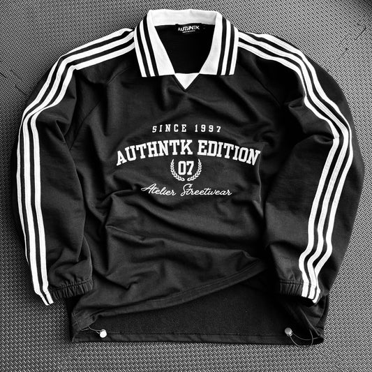 Authntk Striped Collar Sweatshirt