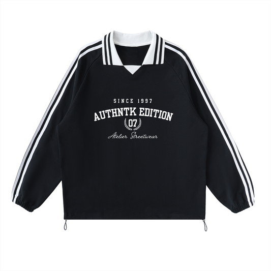Authntk Striped Collar Sweatshirt